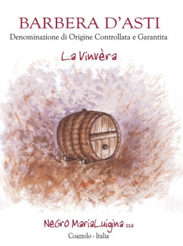 Etichetta Barbera d’Asti D.O.C.G. “La Vinvèra”.