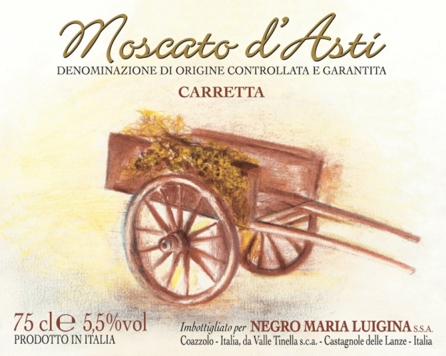 Etichetta Moscato d’Asti D.O.C.G. Cascina Carretta.