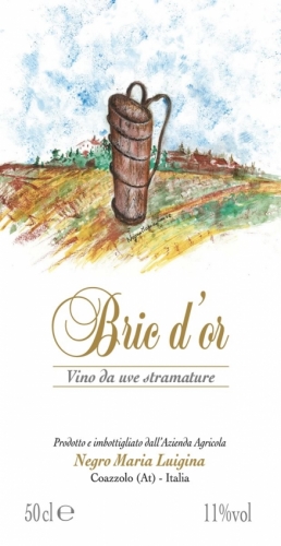 Etichetta Vino da uve stramature Bric d’Or.